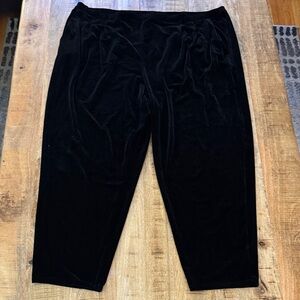 Eileen Fisher Black ankle length stretch velvet knit fancy pants trousers NEW 3X